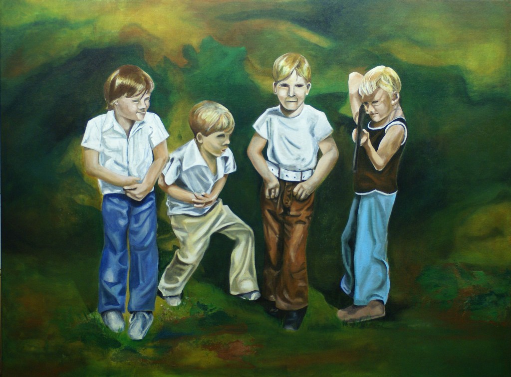 boys playing in park